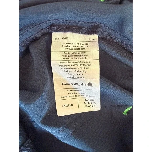 Carhartt Force Scrub cross flex pants scrub bottoms navy blue Tall 2xl - Picture 8 of 12